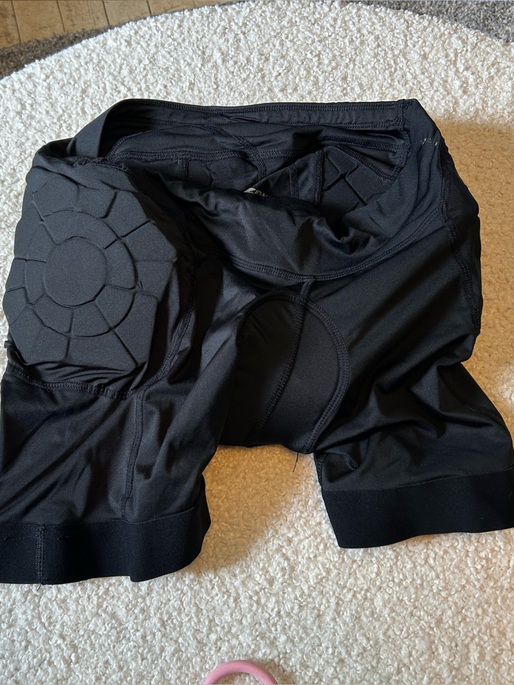 Women's Black Padded Bike Shorts with Wide Waistband